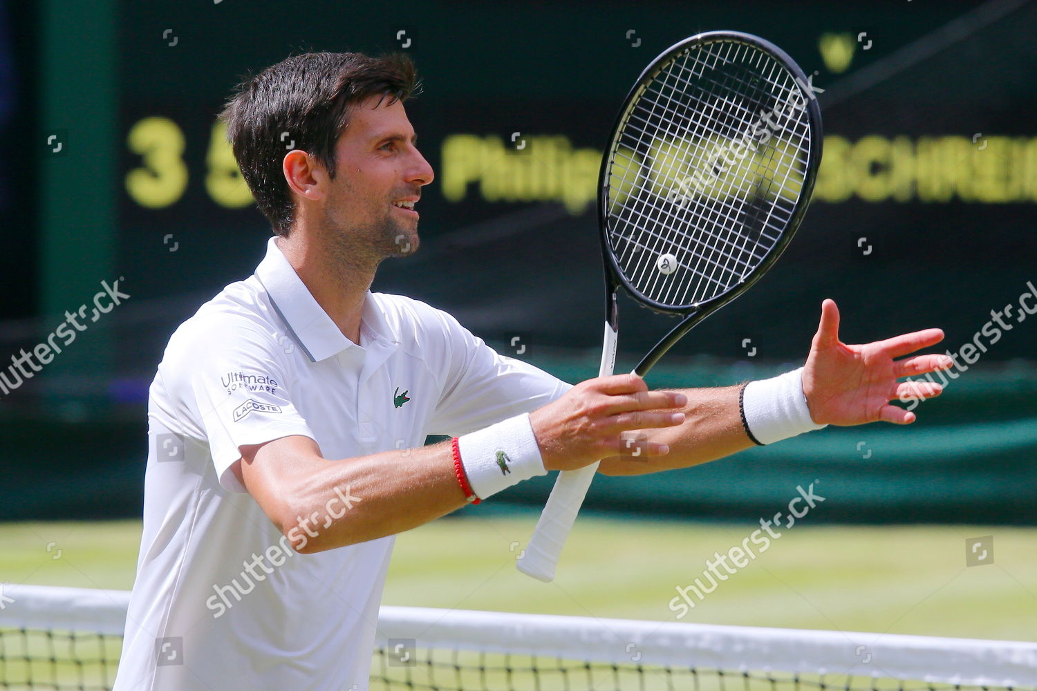 Novak Djokovic Celebrates Victory Editorial Stock Photo - Stock Image ...