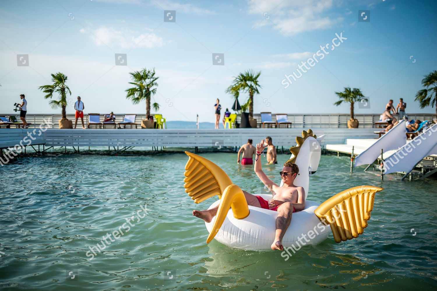 Festivalgoer Relaxes Lake Balaton During Balaton Editorial Stock Photo -  Stock Image | Shutterstock