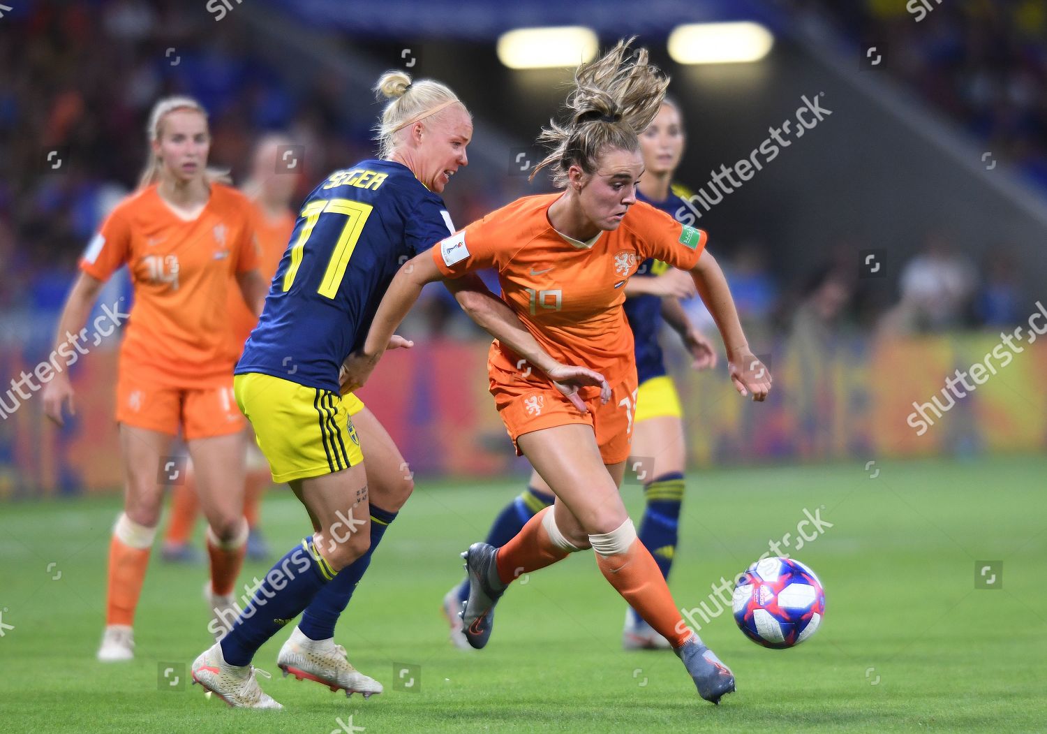 Caroline Seger Sweden Jill Roord Netherlands Editorial Stock Photo