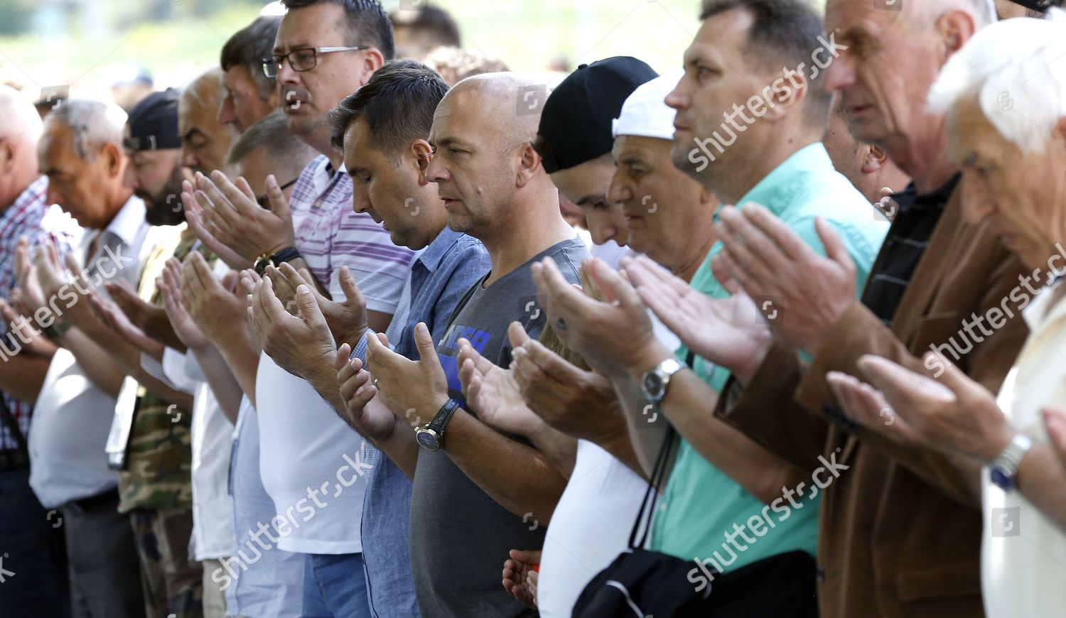 Bosnian Muslims Pray During Funeral 33 Editorial Stock Photo Stock
