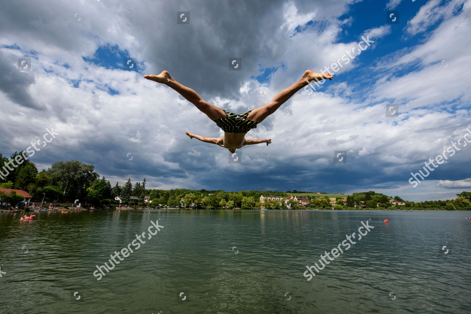 Man Jumps Into Water Lake Banki Editorial Stock Photo - Stock Image |  Shutterstock