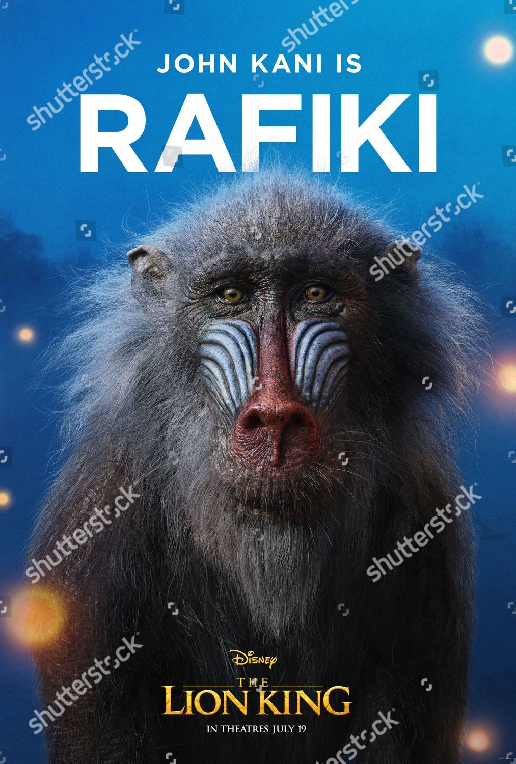 Lion King 2019 Poster Art Rafiki John Editorial Stock Photo