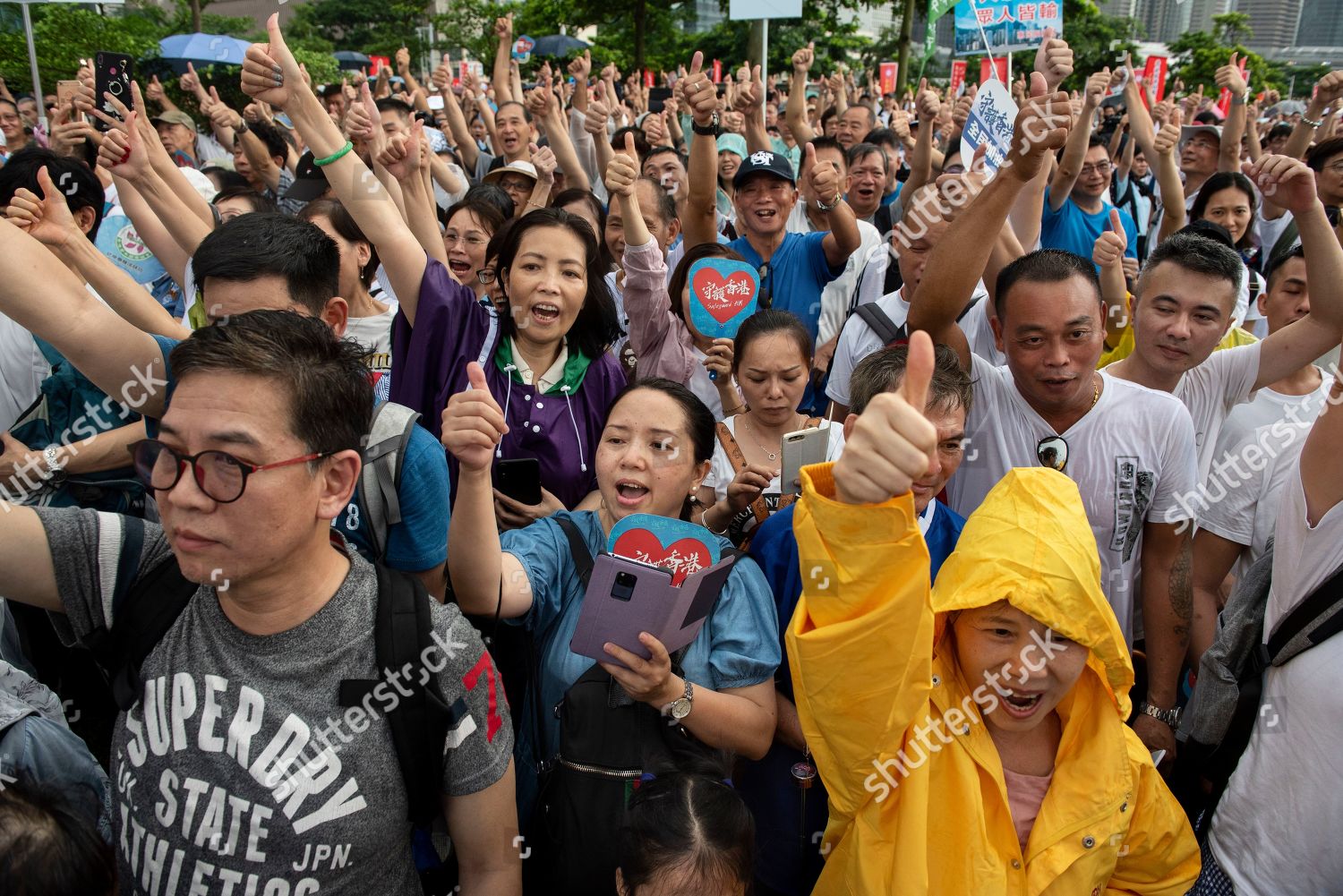 Prochina Supporters Chants Slogans During Rally Editorial Stock Photo ...