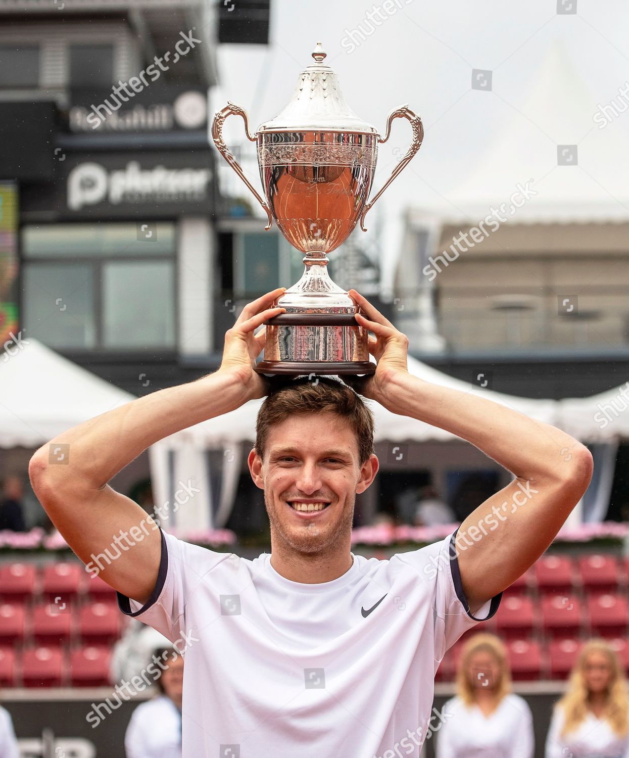 jul båstad Nicolas Jarry Chile celebrates his trophy after Editorial Stock 