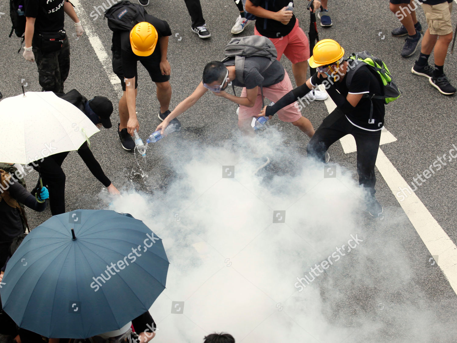 Protesters Extinguish Tear Gas Bomb Fired Editorial Stock Photo Stock