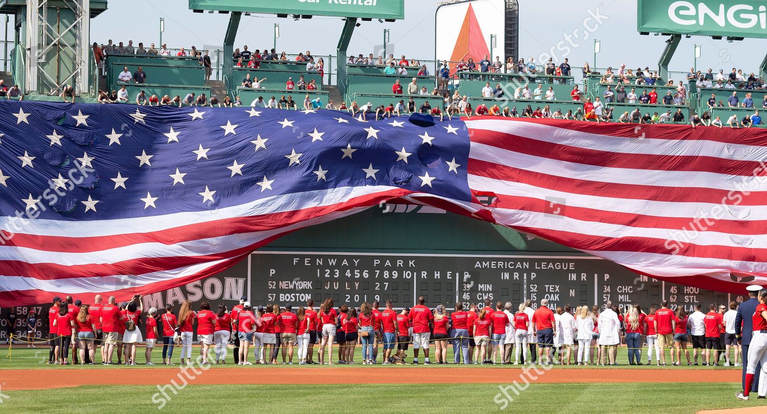 large-us-flag-lowered-over-green-editorial-stock-photo-stock-image