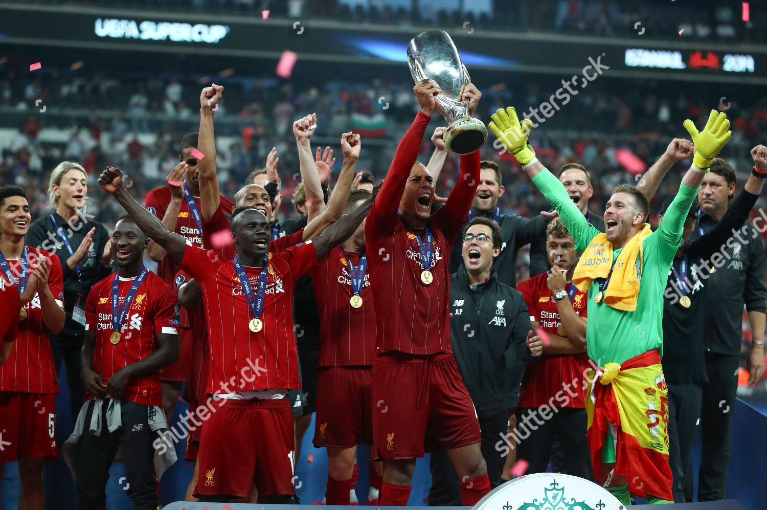 Virgil Van Dijk Liverpool Lifts Trophy Editorial Stock Photo - Stock ...