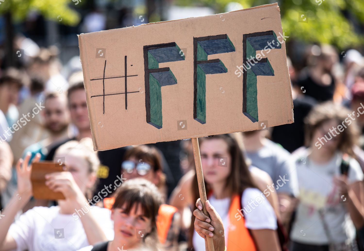 Protester Hold Sign Hastag Fff Fridays Future Editorial Stock Photo Stock Image Shutterstock