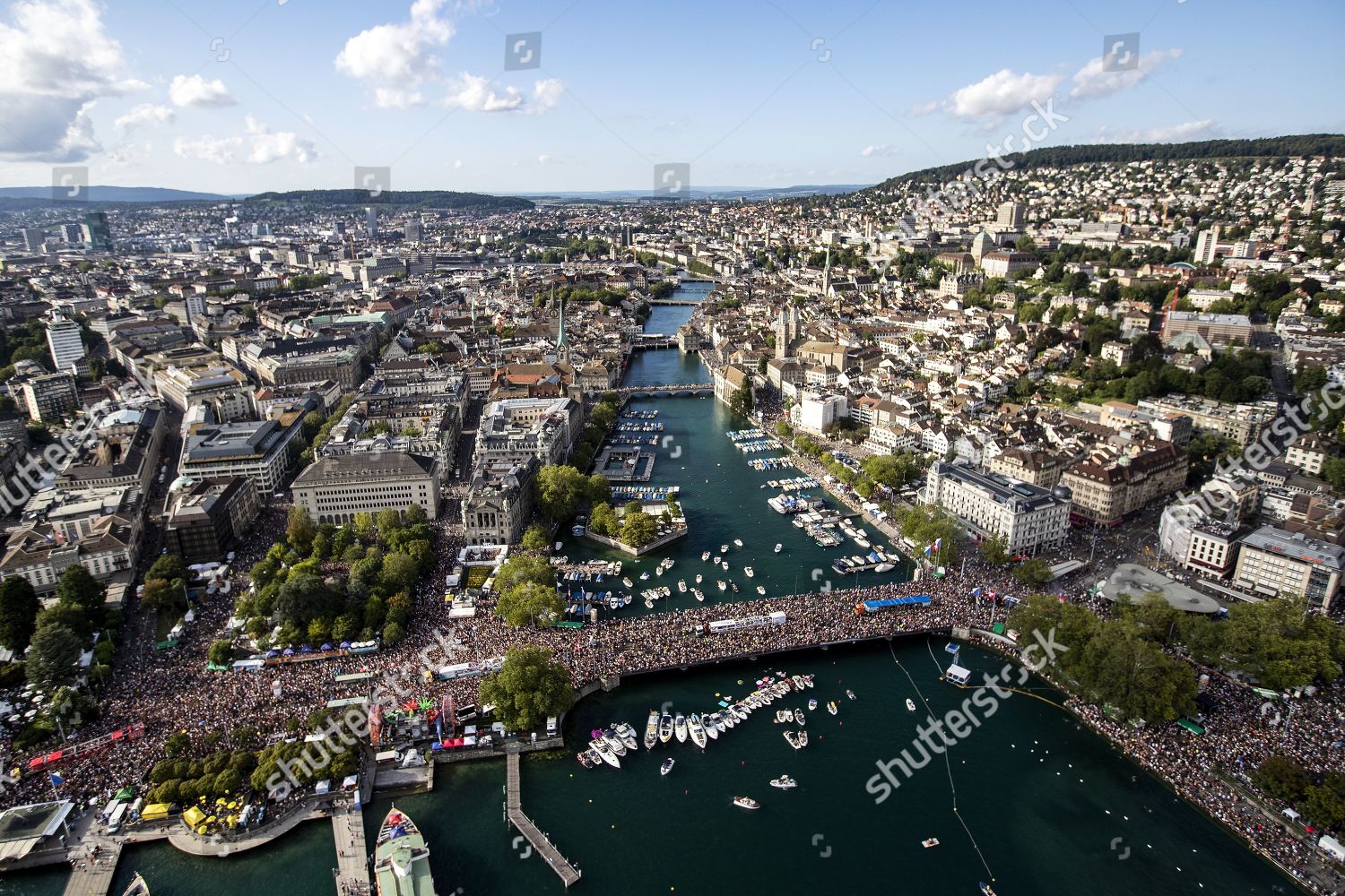 Aerial View Annual Technoparade Street Parade City Editorial Stock Photo Stock Image Shutterstock