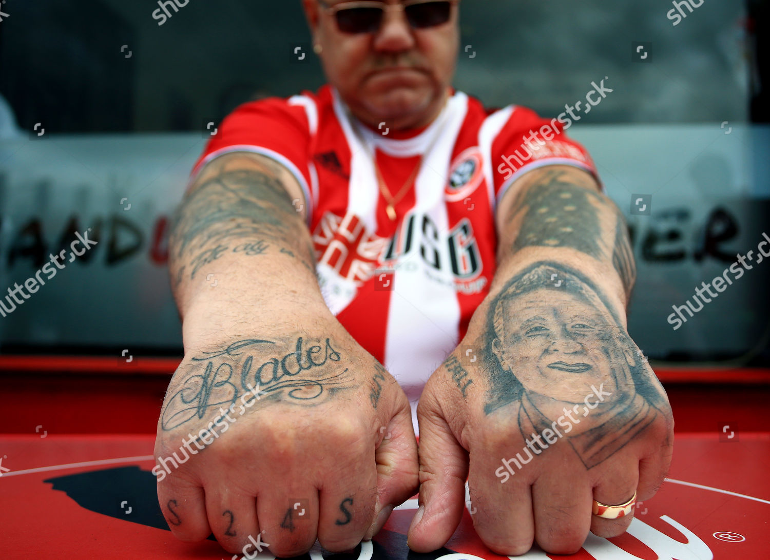 Sheffield United Fan Tattoo Manager Chris Wilder Editorial Stock