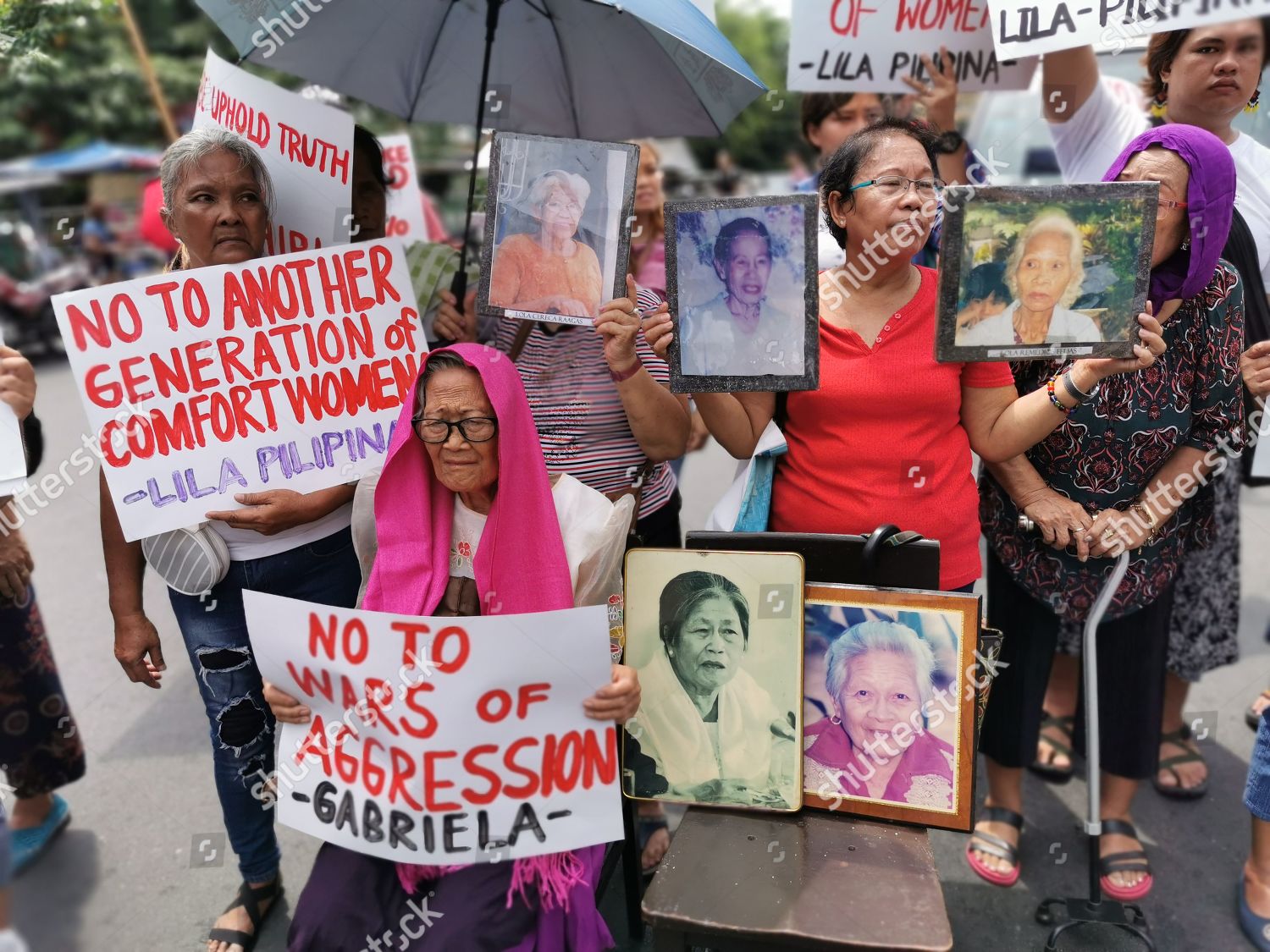 Filipino Former Comfort Woman Lfront Claiming Be Editorial Stock