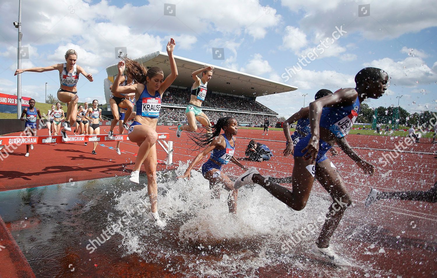 Water Jump During 3000m Steeplechase Editorial Stock Photo Stock
