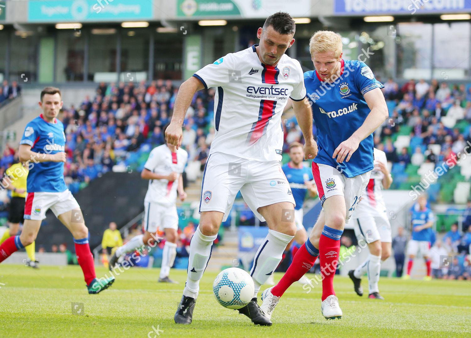 Linfield Vs Coleraine Linfields Ryan Mcgivern Editorial Stock Photo ...