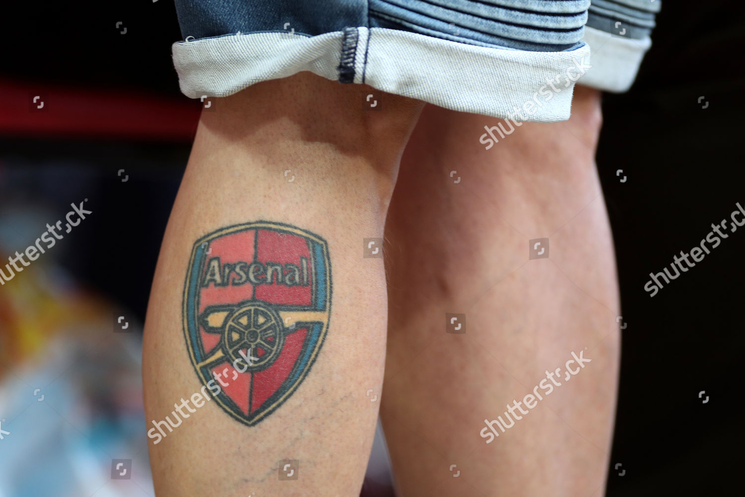Arsenal Fan Tattoo Arsenal Badge On Editorial Stock Photo - Stock Image |  Shutterstock