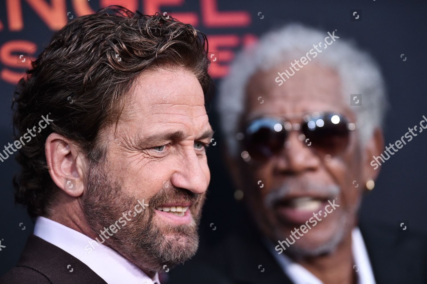 Gerard Butler Morgan Freeman Editorial Stock Photo - Stock Image