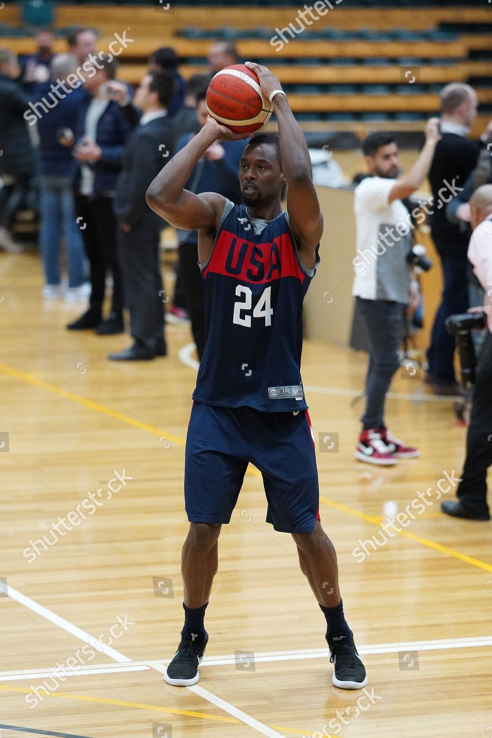 Team Usa Player Harrison Barnes Action During Editorial Stock