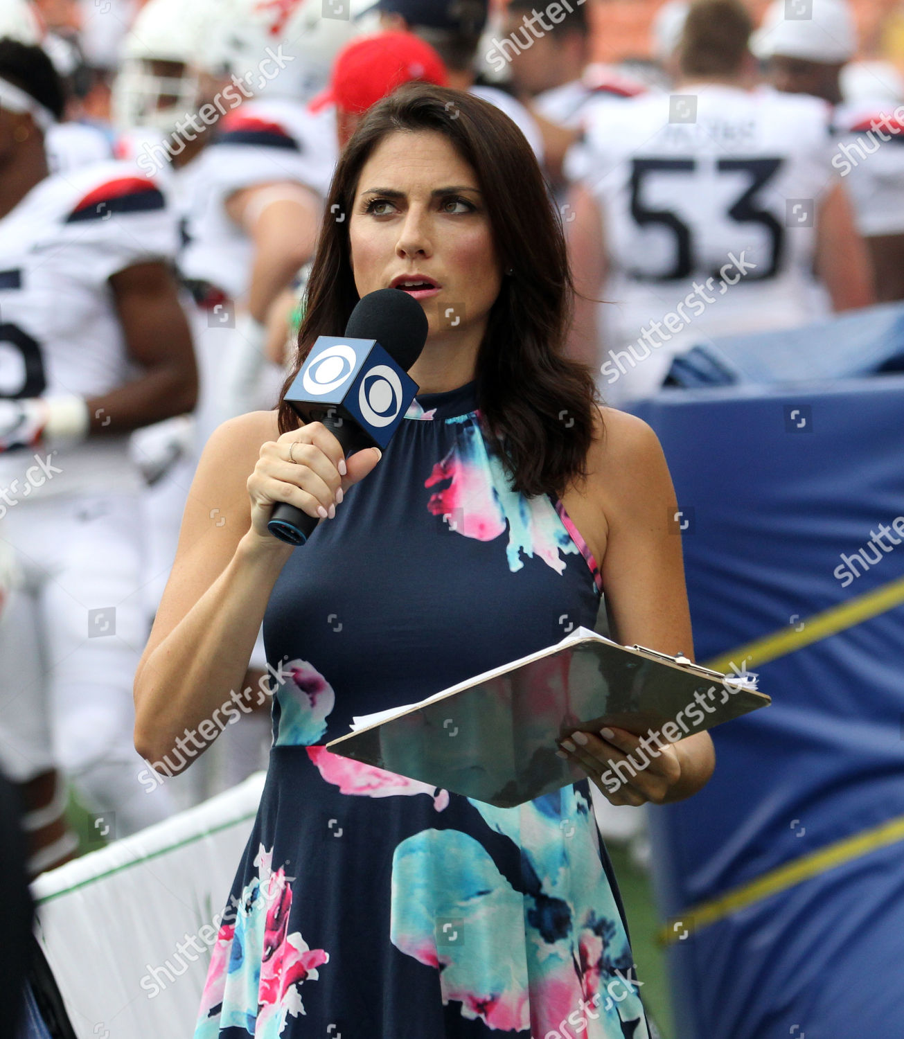 Cbs Sideline Reporter Jenny Dell During Editorial Stock Photo Stock Image Shutterstock