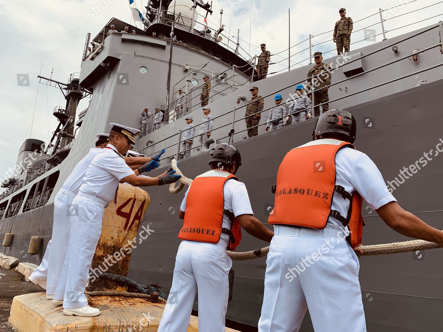Filipino Navy Officers Personnel Release Rope Editorial Stock Photo ...