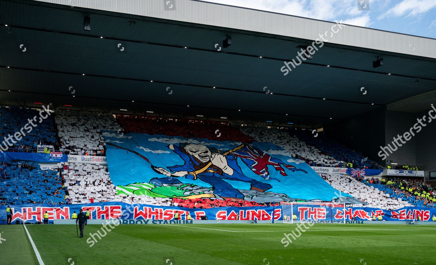 Rangers Fans Broomloan Road Stand Display Banner Editorial Stock