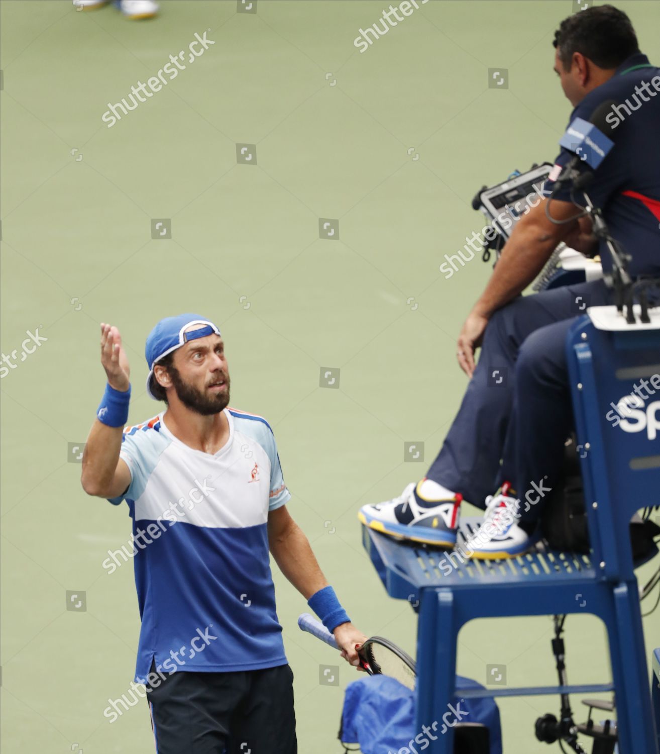 Paolo Lorenzi Italy Talks Chair Umpire He Editorial Stock