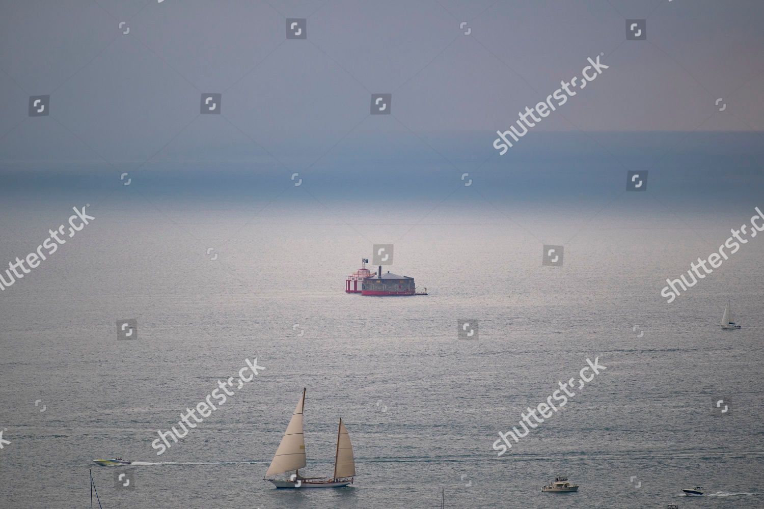 Chicago Illinois Us View Water Intake Crib Editorial Stock Photo