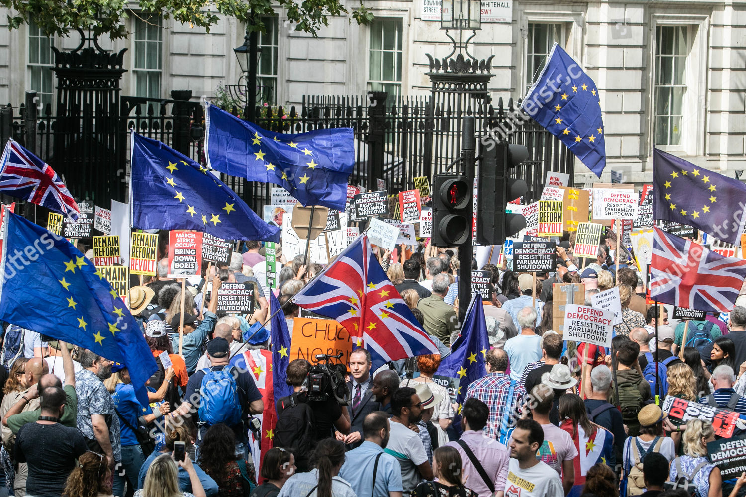 Thousands Pro Remain Supporters Fill Whitehall Editorial Stock Photo ...