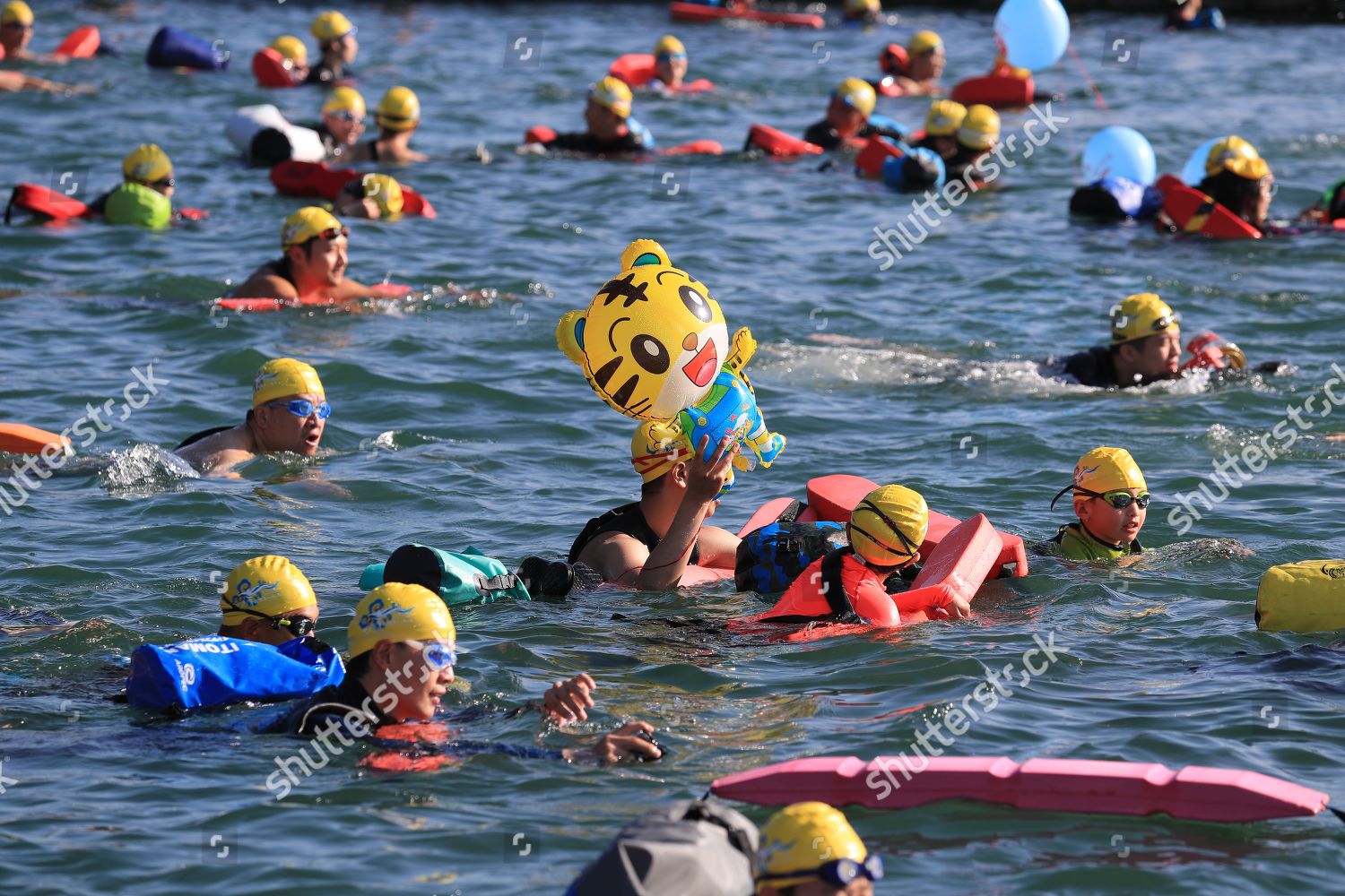 Participants Swim Across Lake During Sun Moon Editorial Stock Photo Stock Image Shutterstock