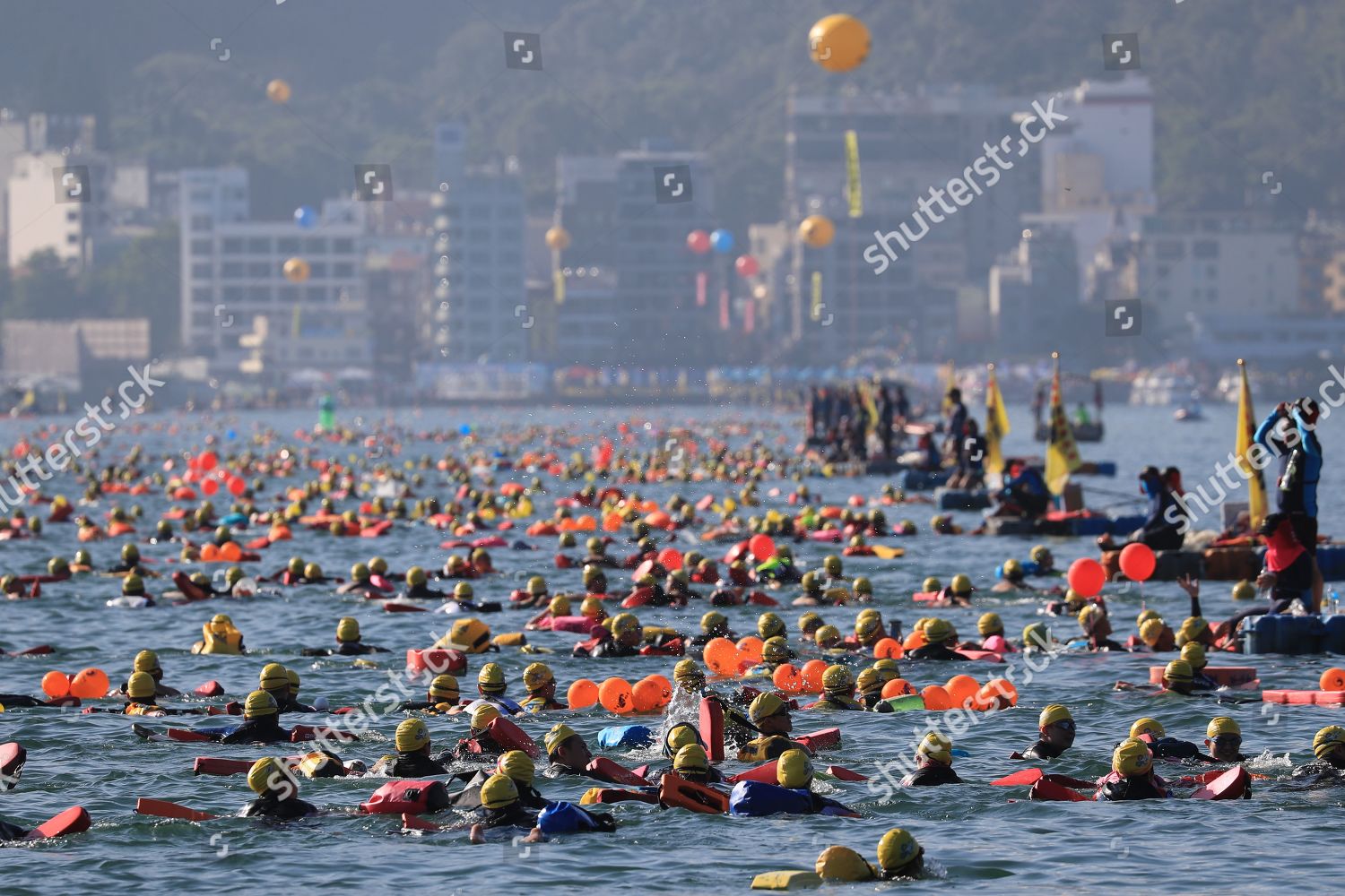 Participants Swim Across Lake During Sun Moon Editorial Stock Photo Stock Image Shutterstock