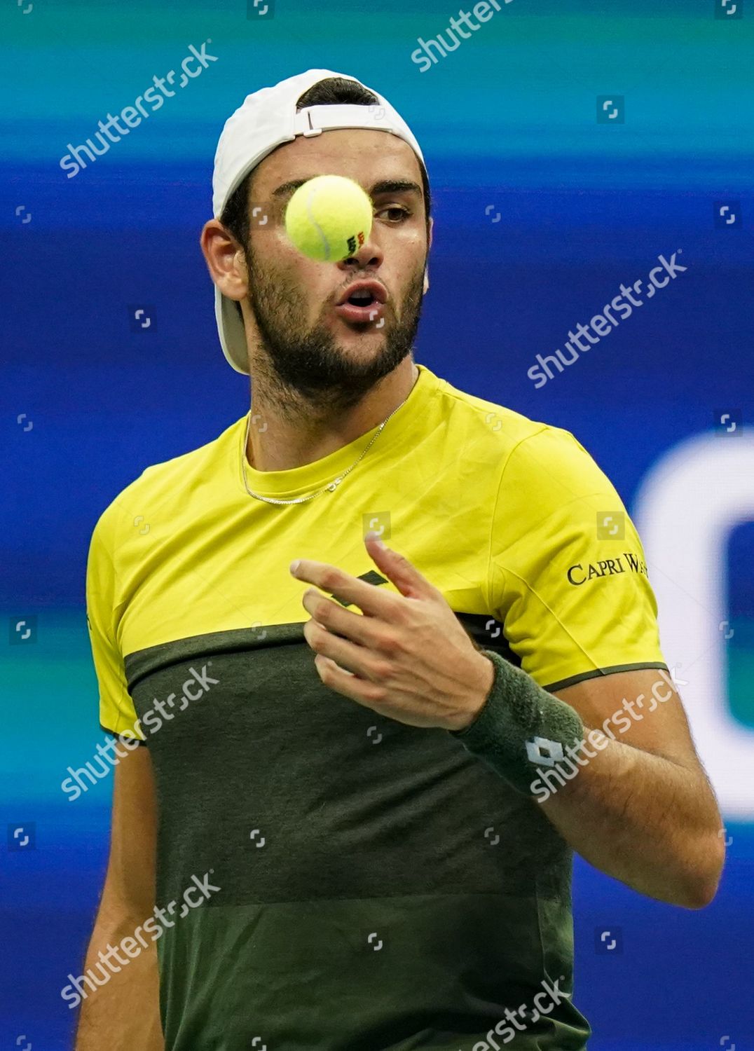 Matteo Berrettini Italy Prepares Serve Against Editorial Stock Photo ...