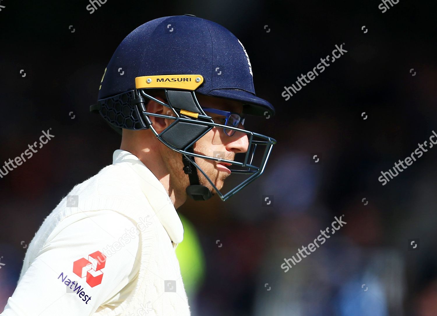 Jack Leach England Wearing Glasses Batting Editorial Stock Photo ...