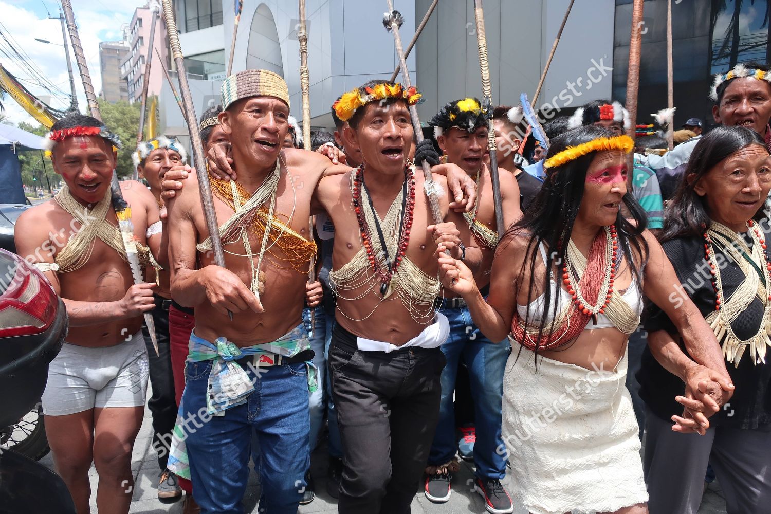 Ecuadorian Indigenous People Protest Defense Amazon Outside Editorial Stock Photo Stock Image Shutterstock