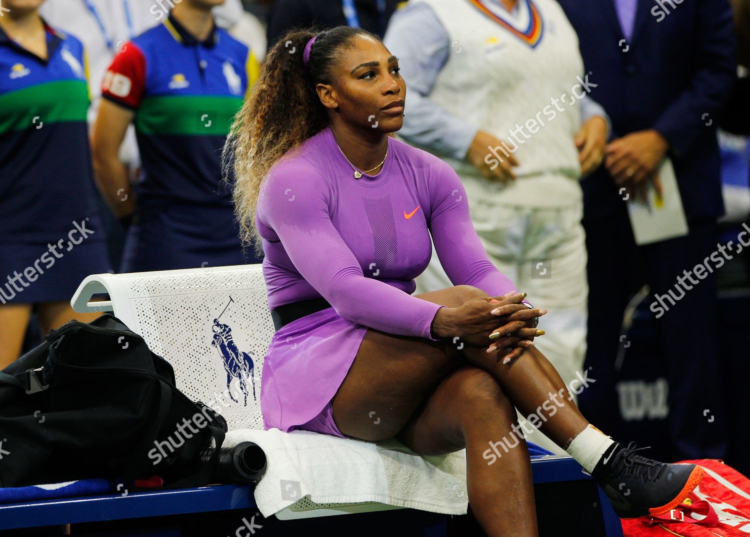 Serena Williams Usa Reacts On Her Chair Redaktionelles