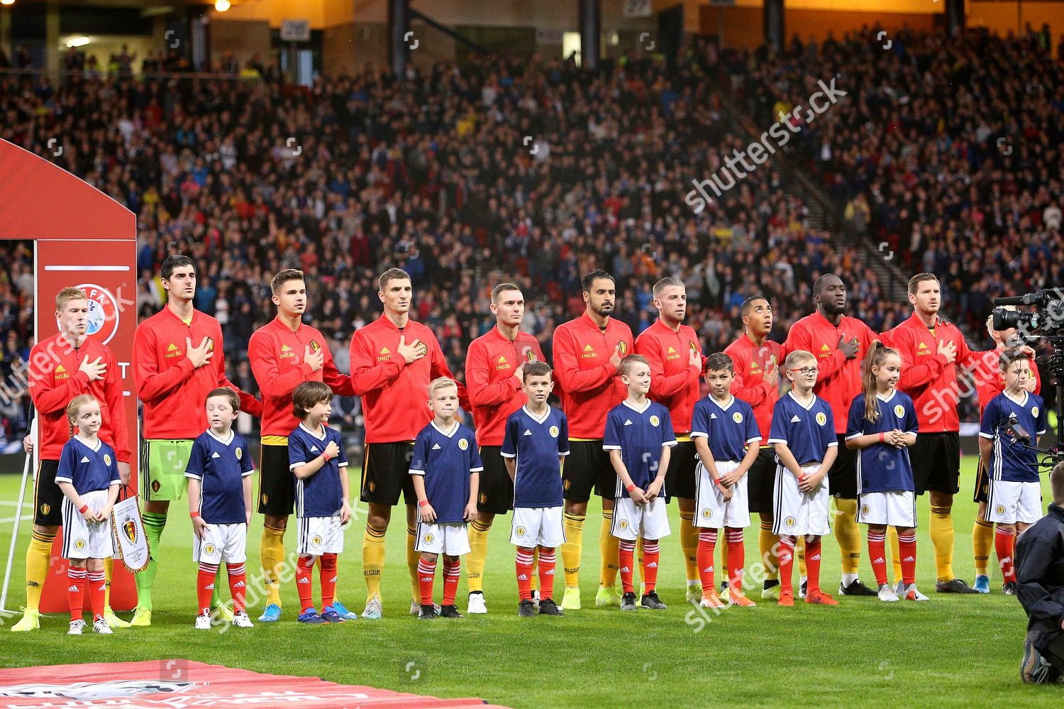 Belgium Team During National Anthem During Editorial Stock Photo ...