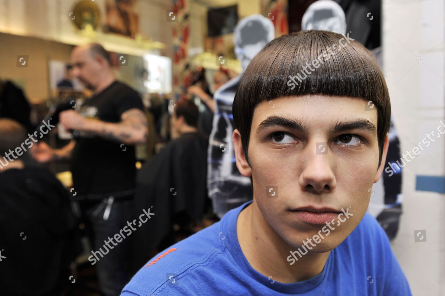 Man Star Trek Mr Spock Style Hair Redaktionelles Stockfoto