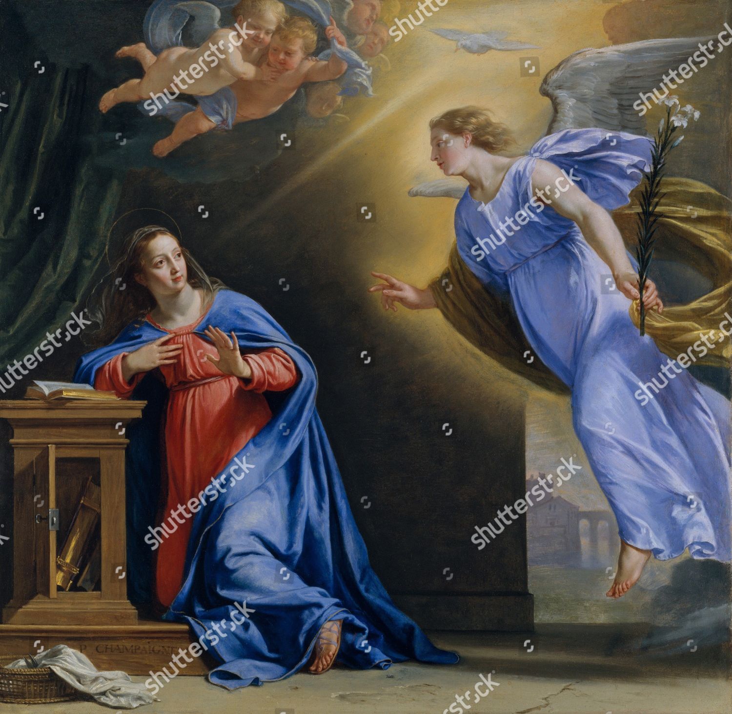 Annunciation By Philippe De Champaigne 1644 Editorial Stock Photo ...