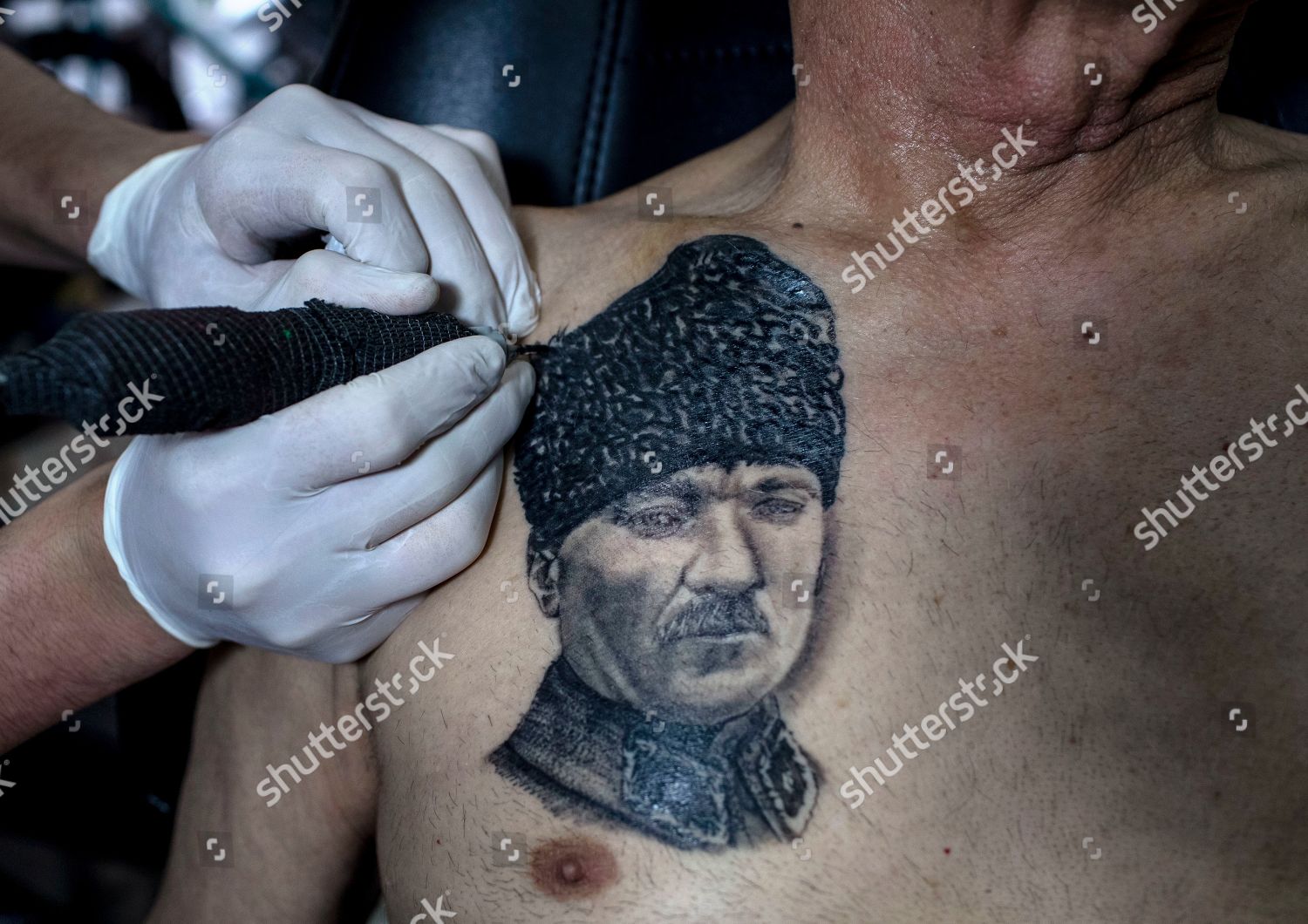 Tattoo Artist Works On Turkish Retiree Editorial Stock Photo - Stock ...