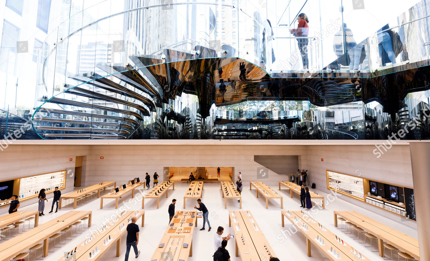 People Visit Newly Refurbished Apple Store On Editorial