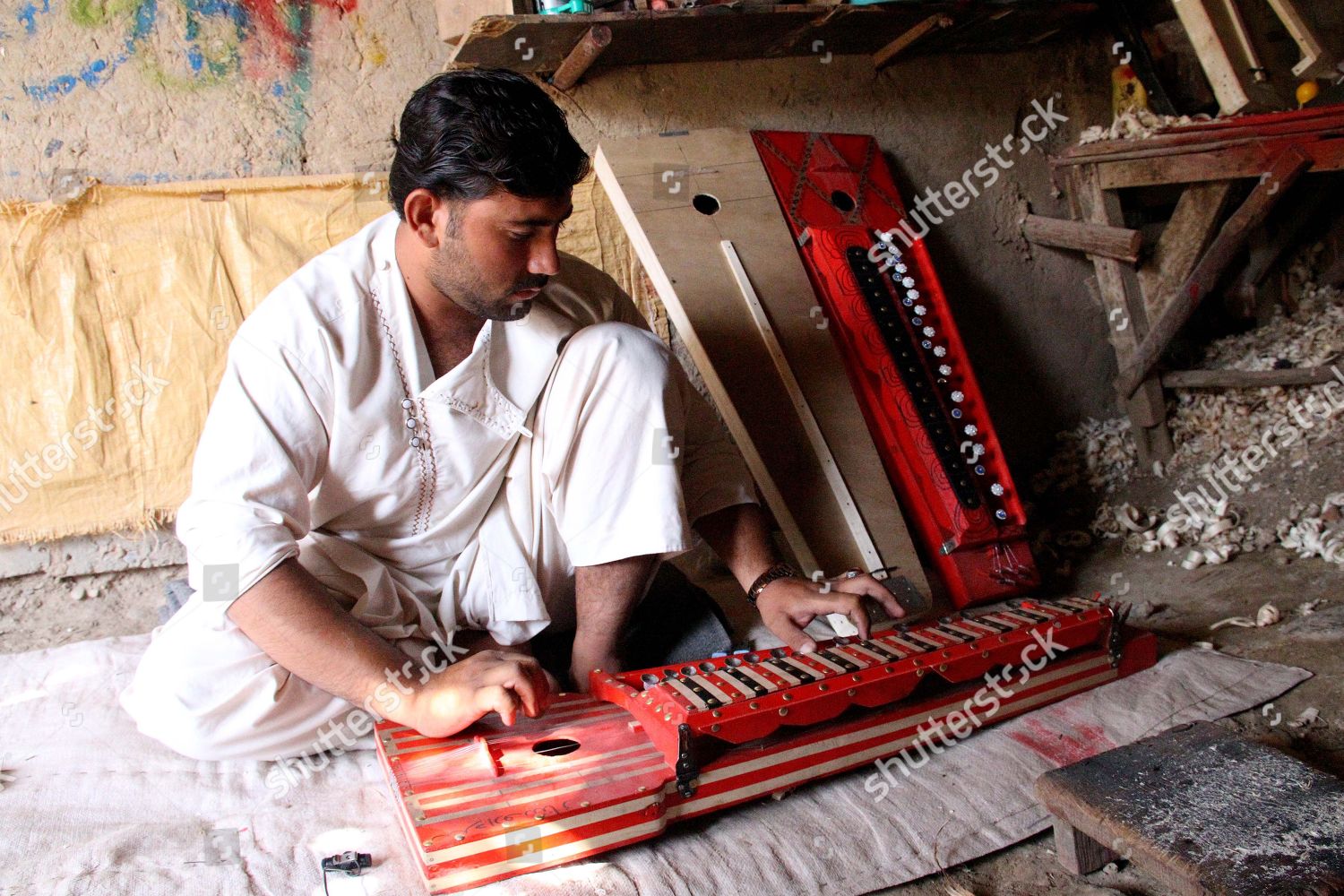 Afghan Man Makes Traditional Music Instruments Editorial Stock Photo ...