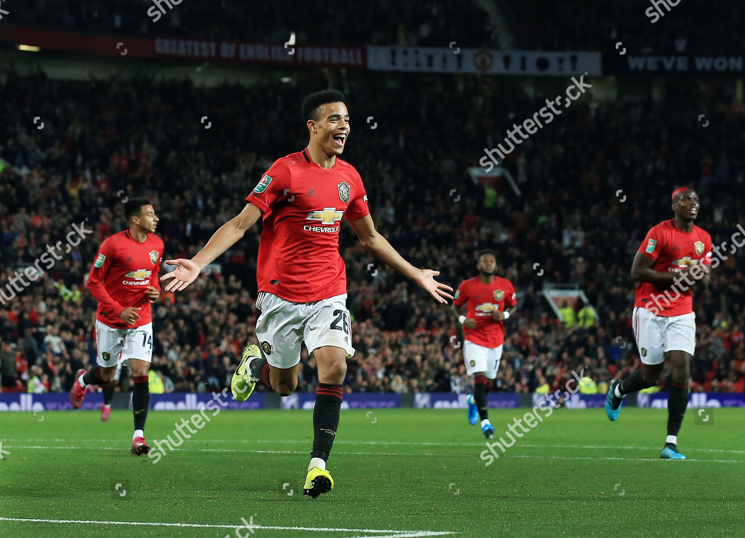 Mason Greenwood Manchester United Celebrates Scoring Editorial Stock ...