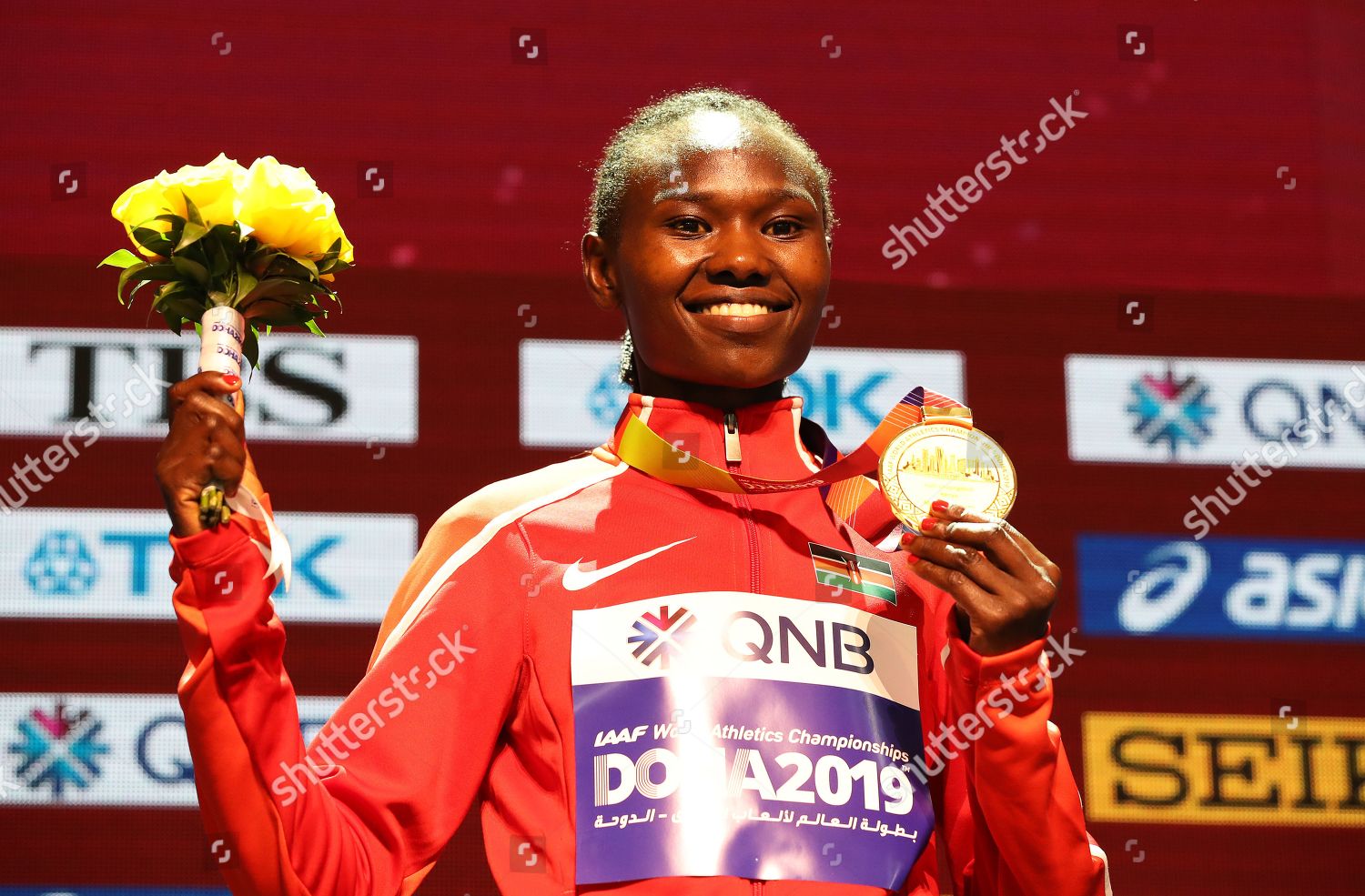 Ruth Chepngetich Kenya Poses Her Gold Editorial Stock Photo Stock