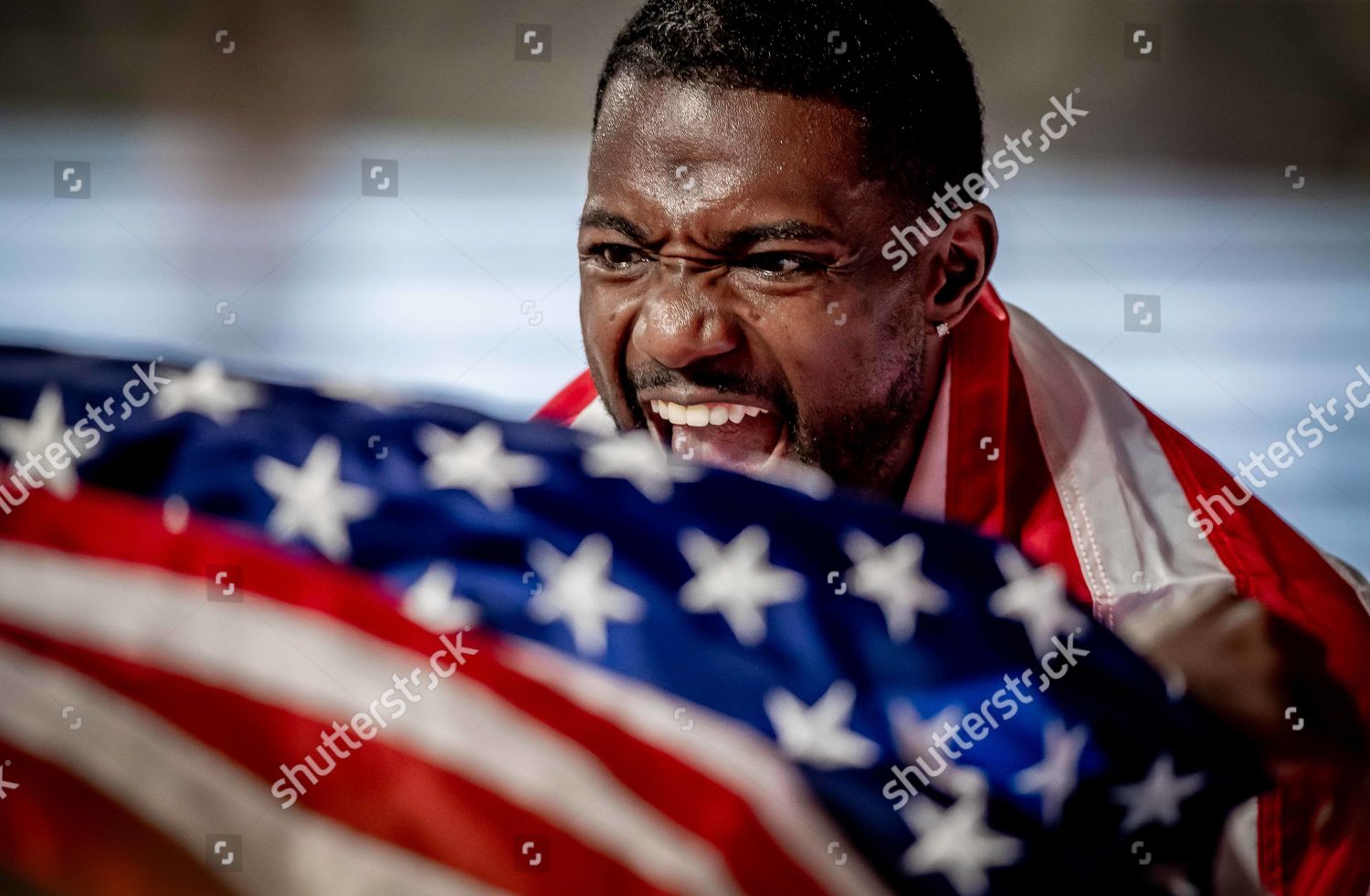 Usas Justin Gatlin Celebrates Winning Silver Editorial Stock Photo ...