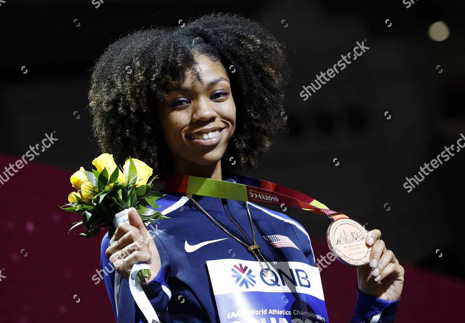 Bronze Medalist Vashti Cunningham Usa During Editorial Stock Photo