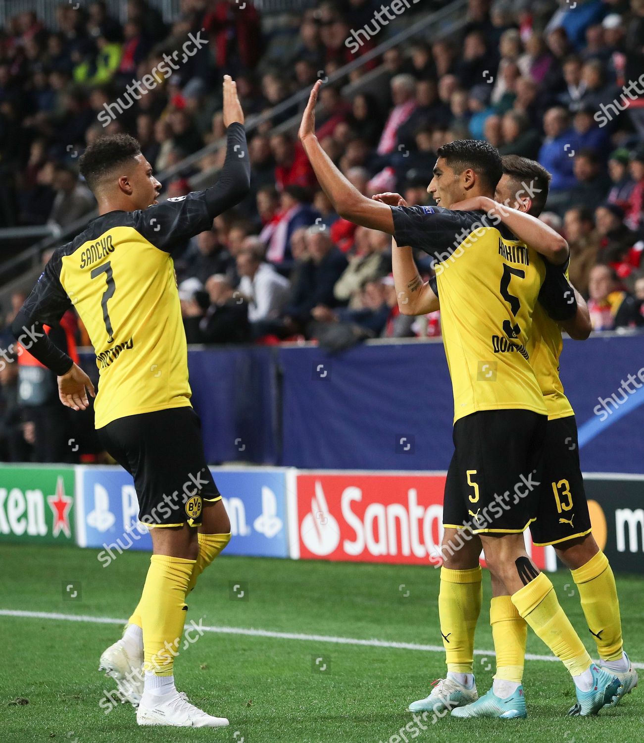 Achraf Hakimi Borussia Dortmund C Celebrates Editorial Stock Photo ...