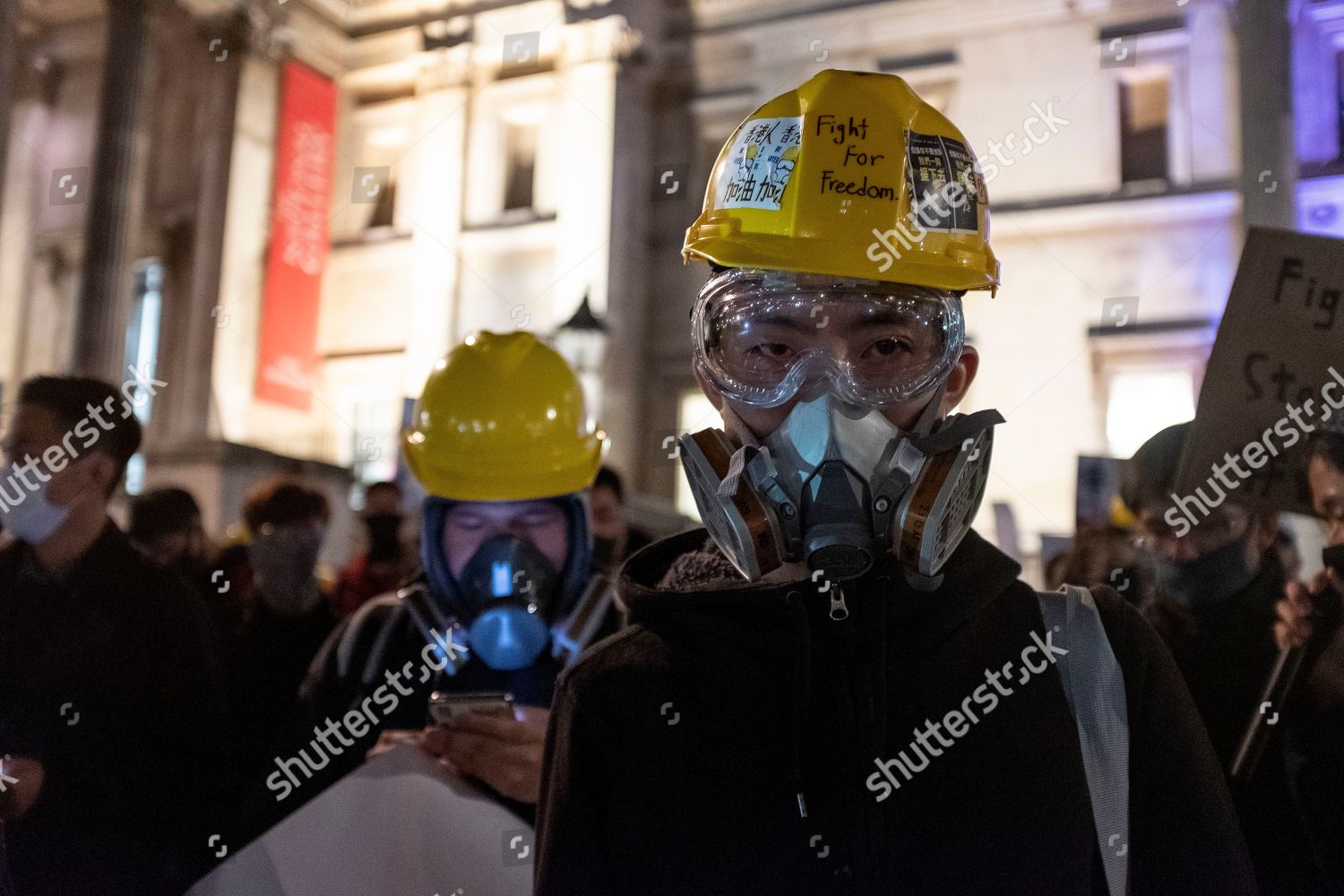 Protesters Seen Wearing Yellow Helmet Googles Gas Editorial Stock Photo Stock Image Shutterstock