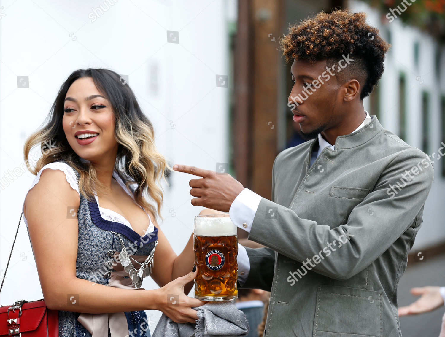 Bayern Munichs Kingsley Coman His Wife Sephora Redaktionelles Stockfoto Stockbild Shutterstock