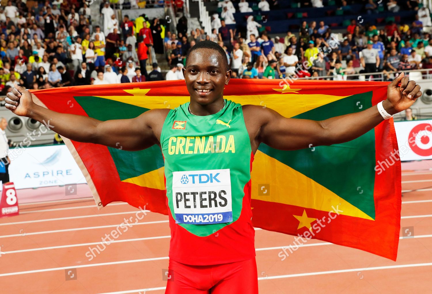 Gold Medalist Anderson Peters Grenada Celebrates Editorial Stock Photo