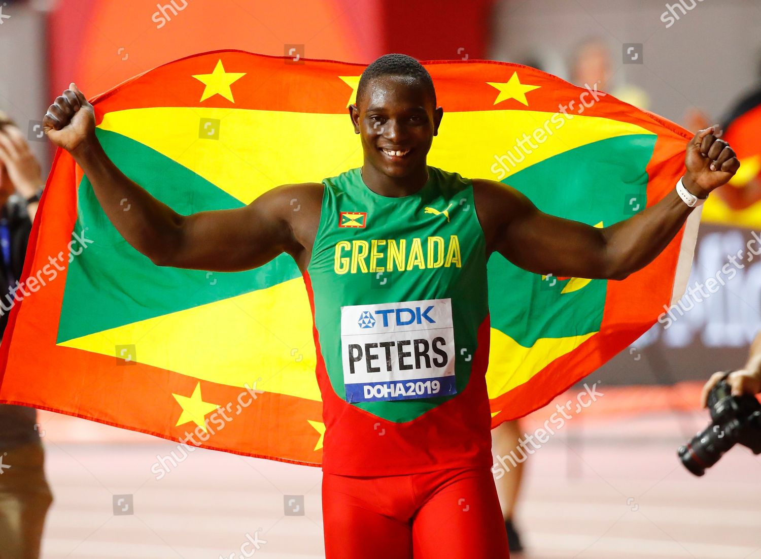 Gold Medalist Anderson Peters Grenada Celebrates Editorial Stock Photo