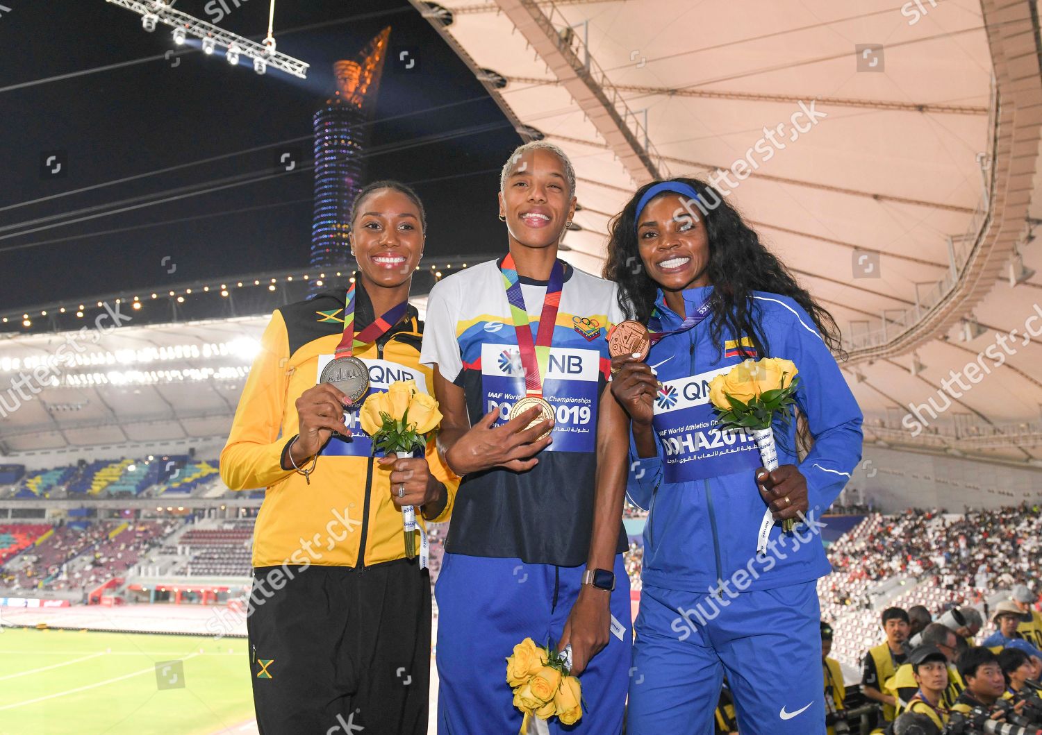 Silver Medalist Shanieka Ricketts Jamaica Gold Editorial Stock Photo ...