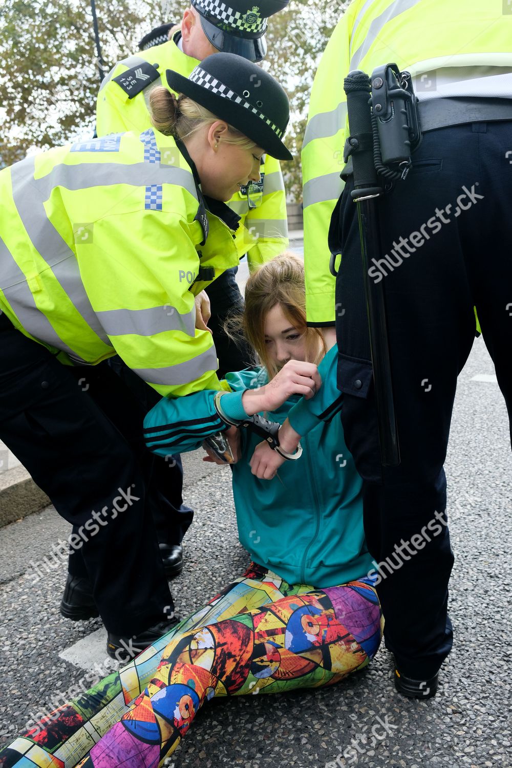 Protesters Detained By Police Extinction Rebellion Editorial Stock ...