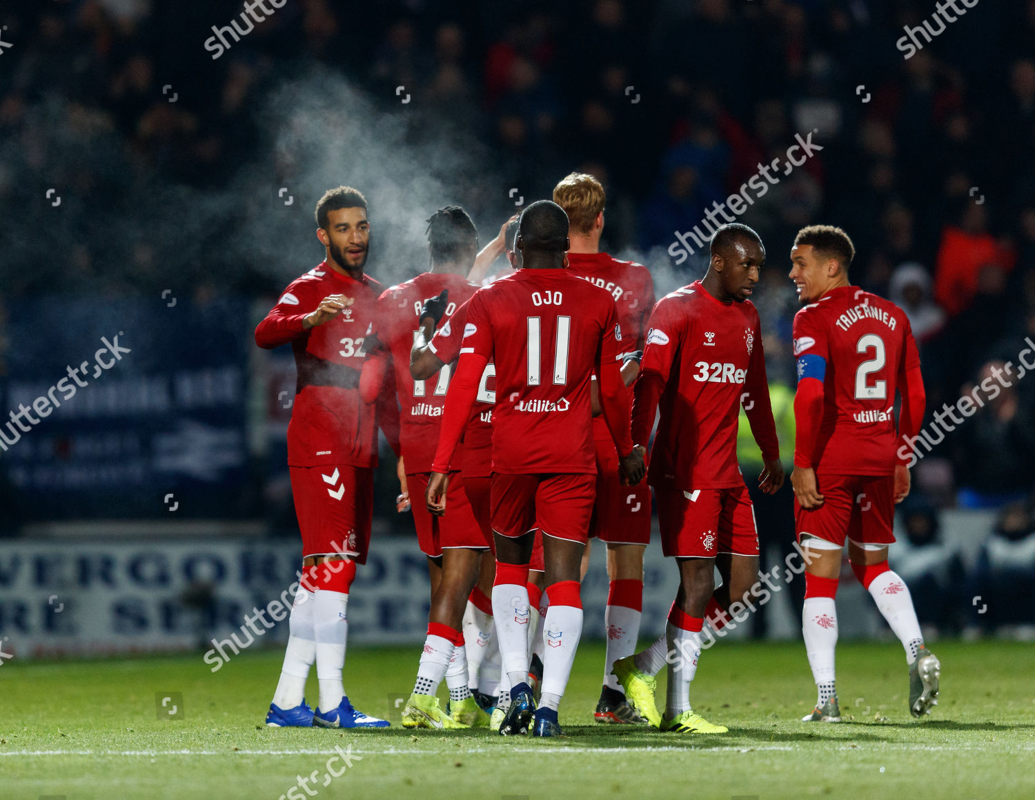 Ryan Jack Rangers Surrounded By Team Mates Editorial Stock Photo